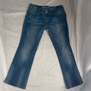 Grace in LA Womens Jeans 13/30 Bootcut Bling Embroidered Cross Pocket